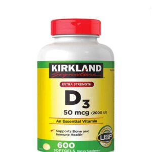 [Date T8/2024] Vitamin D3 2000IU Kirland Signature của Mỹ 600 viên