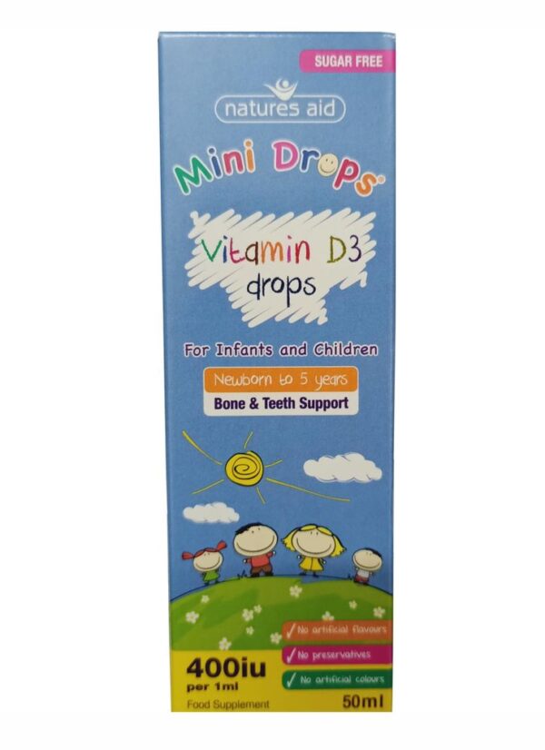 Vitamin D3 Natures Aid 400IU Cho Bé Từ Sơ Sinh Đến 5 Tuổi