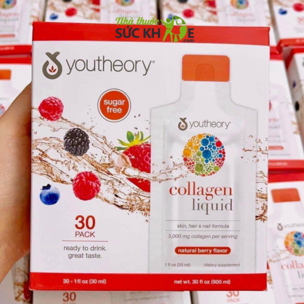 Youtheory Collagen Liquid dạng nước hỗ trợ làm đẹp da