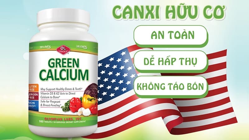 Viên bổ sung canxi hữu cơ cho bà bầu Olympian Lab Green Calcium