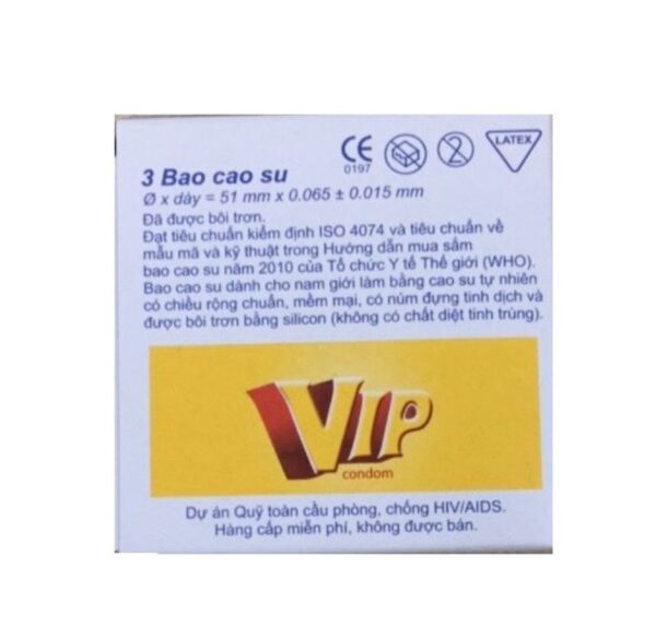 Bao cao su giá rẻ Vip hộp 3 chiếc