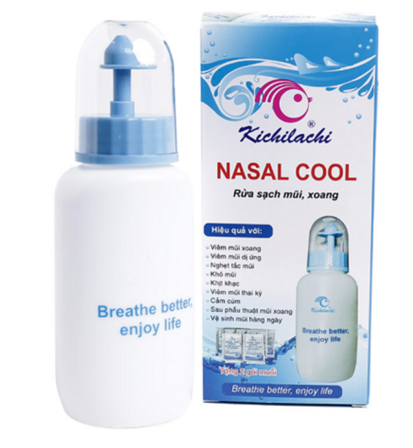 Bình rửa mũi Nasal Cool tặng kèm 6 gói muối - Kichilachi