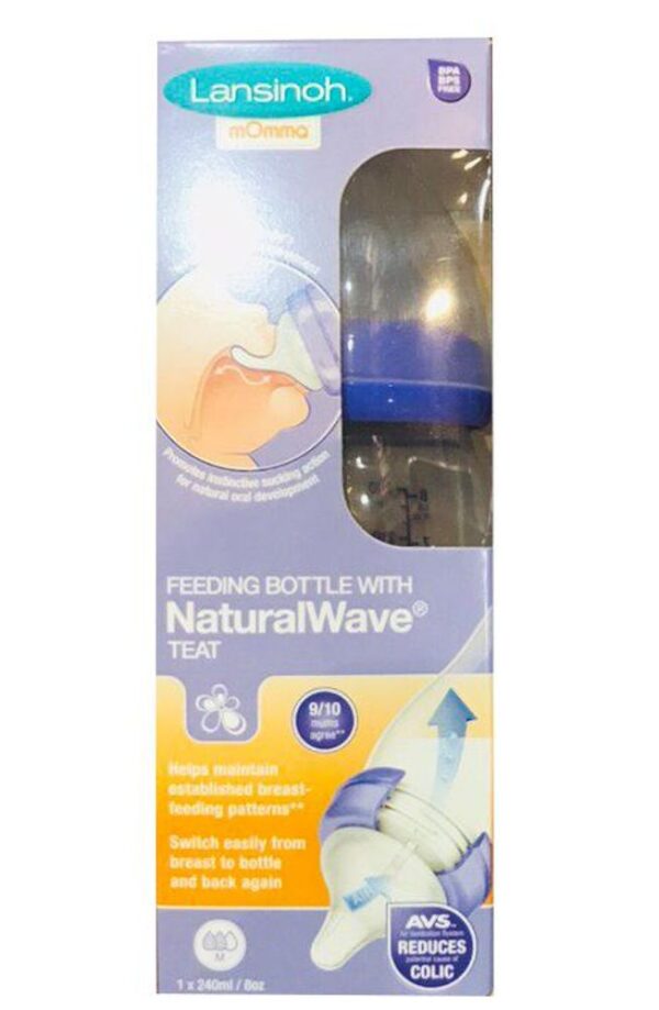 Bình sữa Lansinoh MOmma núm ty NaturalWave của Mỹ