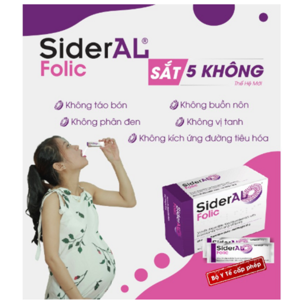 Bột uống bổ sung sắt cho bà bầu Sideral Folic của Ý