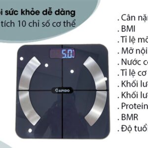 Cân sức khỏe thông minh kết nối bluetooth Rapido RSB02-S