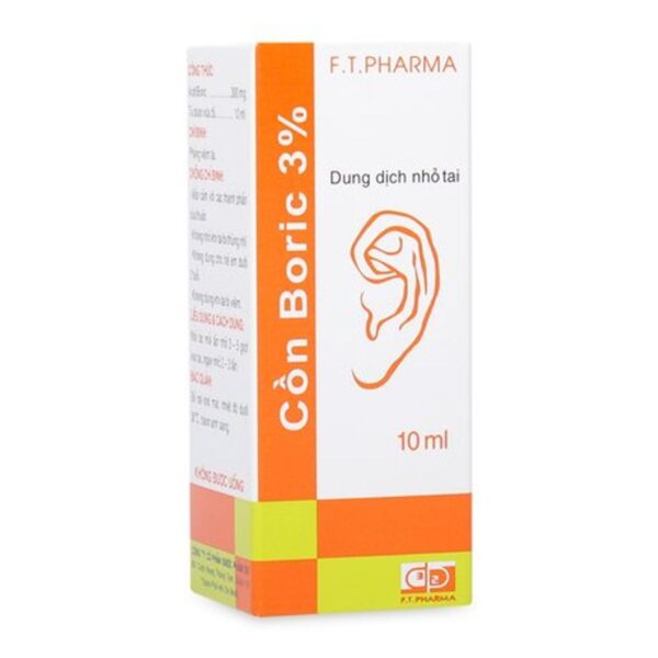 Dung dịch nhỏ tai phòng ngừa viêm tai cồn Boric 3% (10ml)