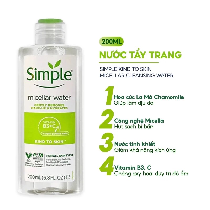 Nước tẩy trang Simple Kind to Skin