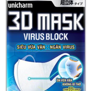 Gói 5 chiếc khẩu trang Unicharm 3D Mask Virus Block của Nhật