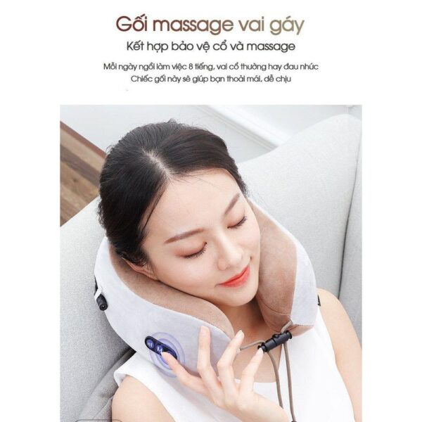 Gối massage cổ chữ U cao cấp U-Shape Nhật Bản