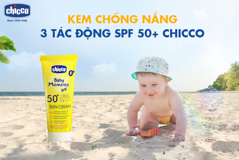 Kem chống nắng Chicco có tác dụng hạn chế tác động của tia UV