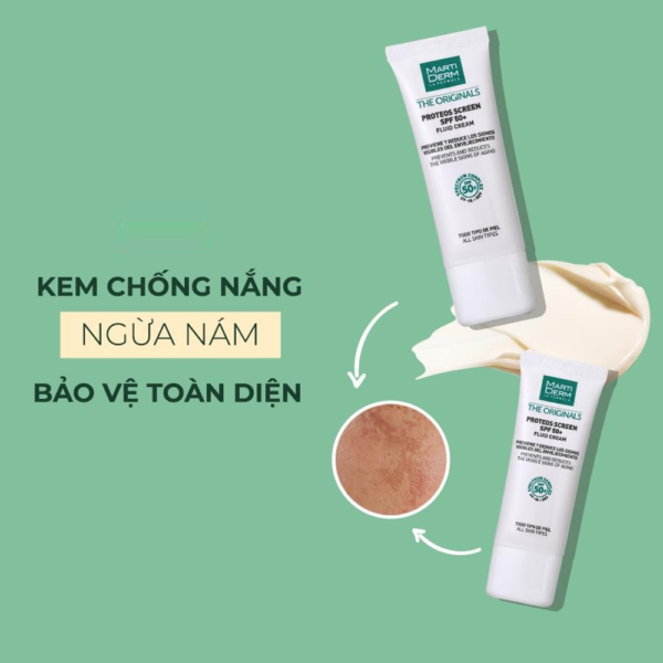 Kem chống nắng hỗ trợ ngừa nám Martiderm Proteos Screen SPF50+