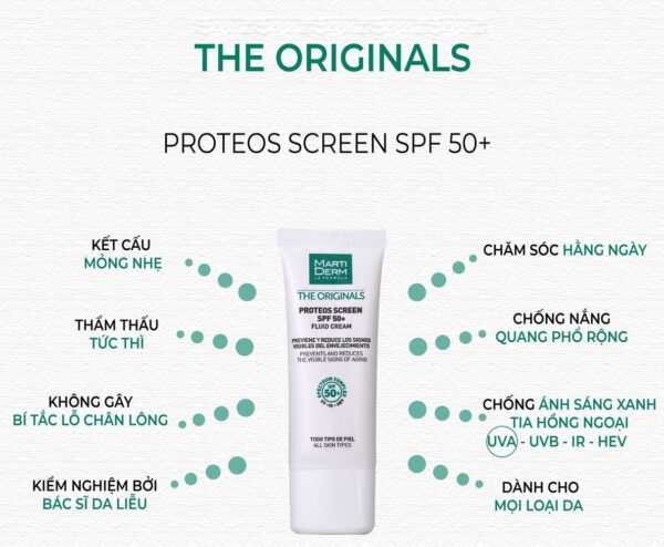 Kem chống nắng hỗ trợ ngừa nám Martiderm Proteos Screen SPF50+