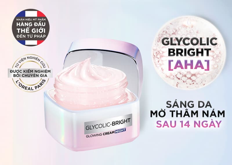 Kem dưỡng da trị nám, tàn nhang L’Oreal Paris Glycolic Bright