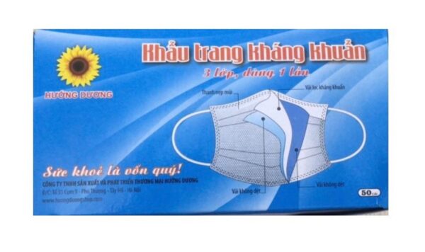 Khẩu trang y tế hướng dương xanh 3 lớp