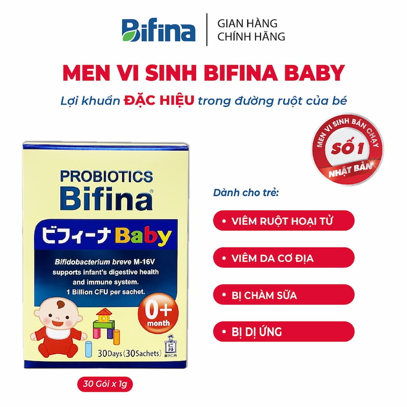 Men vi sinh Bifina rất tốt cho đường ruột của bé