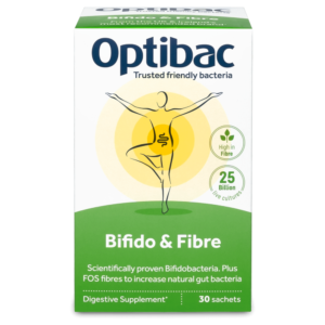 Men vi sinh hỗ trợ cải thiện táo bón Optibac  Bifido & Fibre của Anh