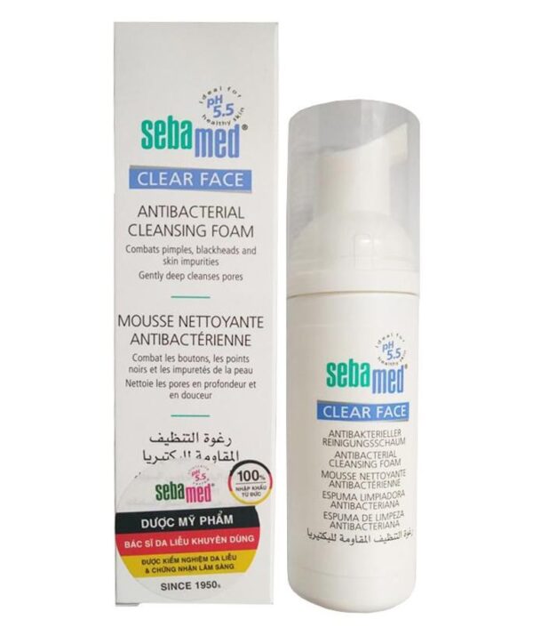 Sữa rửa mặt tạo bọt trị mụn Sebamed pH 5.5 của Đức