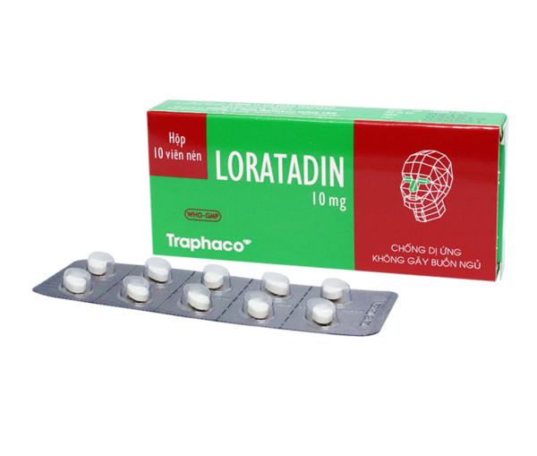 Thuốc chống dị ứng Loratadin 10mg Traphaco hộp 10 viên nén