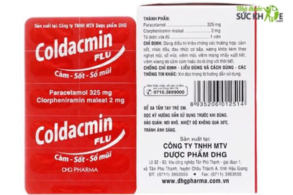 Thuốc Coldacmin Flu trị cảm, sốt, sổ mũi- DHG