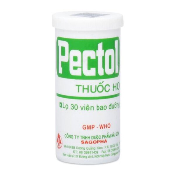 Thuốc điều trị chứng ho đờm, cảm mạo Pectol (30 viên/chai)