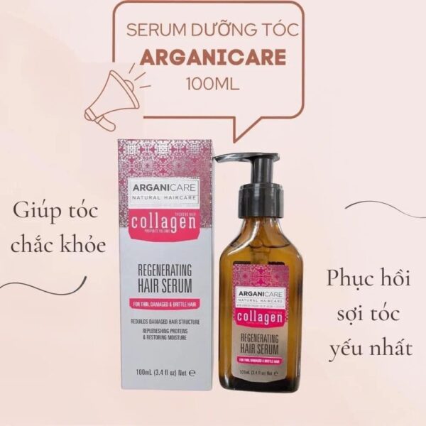 Tinh dầu Arganicare Collagen Hair Serum dưỡng phục hồi tóc