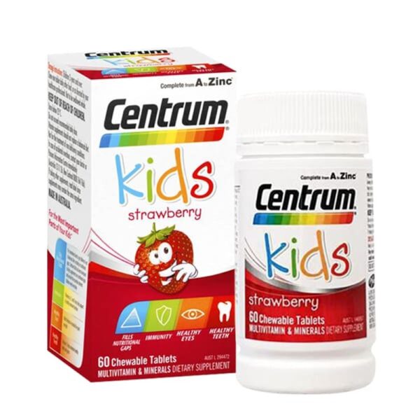 [Date T12.2024] Viên nhai vitamin tổng hợp cho trẻ em Centrum Kids Strawberry