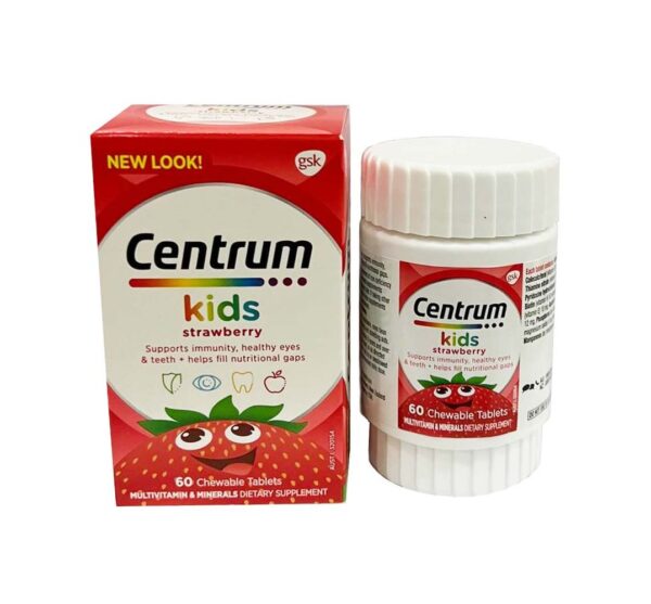 [Date T12.2024] Viên nhai vitamin tổng hợp cho trẻ em Centrum Kids Strawberry