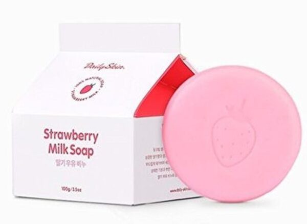 Xà phòng trị mụn Hàn Quốc Strawberry Milk Soap