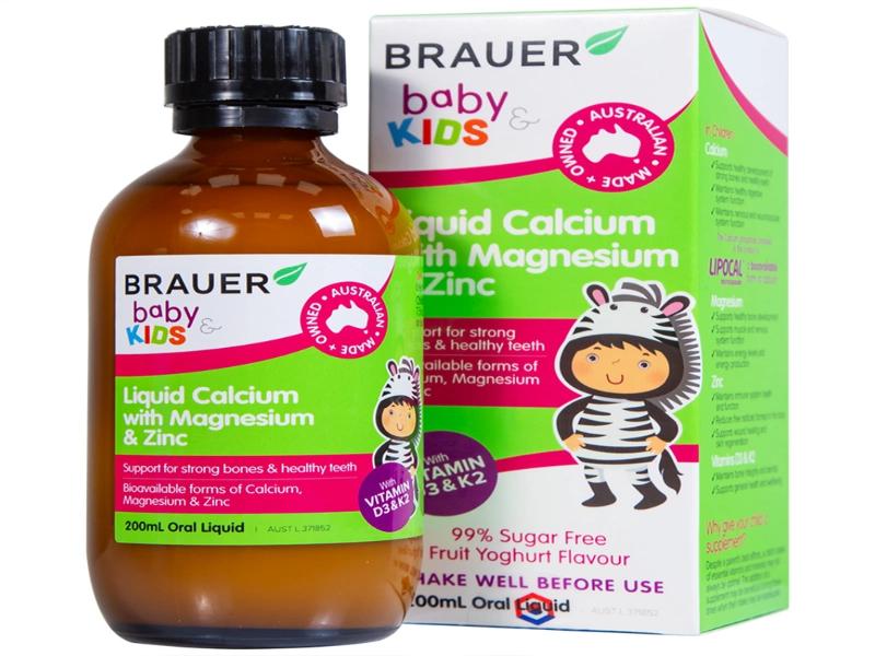 Bổ sung canxi cho trẻ với dung dịch Brauer Baby Kids 