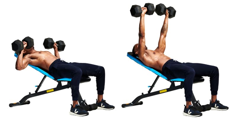 Dumbbell Incline Press giúp tập trung vào phần trên của cơ ngực