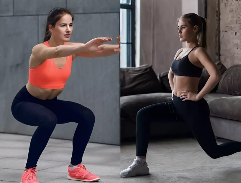 Squat và Lunge là hai bài tập không thể thiếu